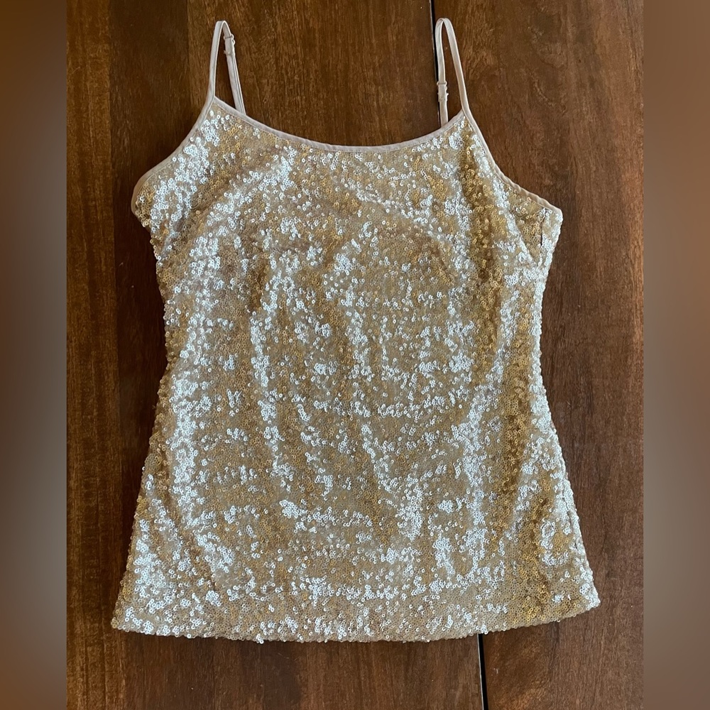 Gold sequin camisole- fully lined - size small